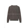 Men's Knitted Ramie/Cotton V-Neck Pullover